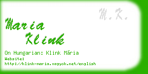 maria klink business card
